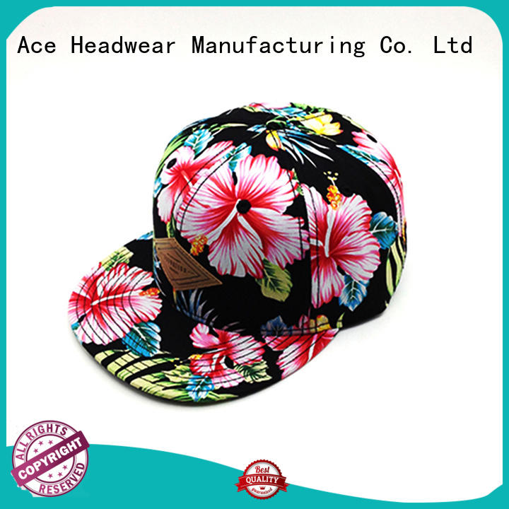 ACE durable grey snapback cap cotton for fashion